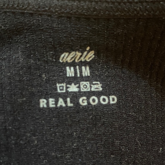 Aerie Black Crop Top with Crisscross Back GUC - Picture 4 of 4